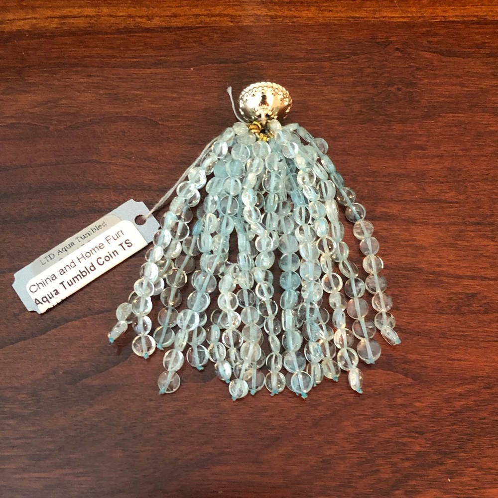 Clara Williams | Aqua Tumbled Coin Tassel